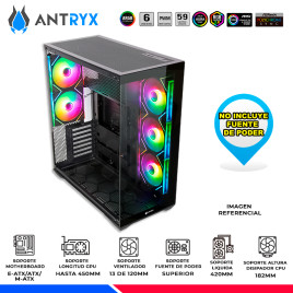 CASE ANTRYX FX 970 PRO, 5 COOLER ARGB, USB TIPO-C, 2 V/TEMPLADO