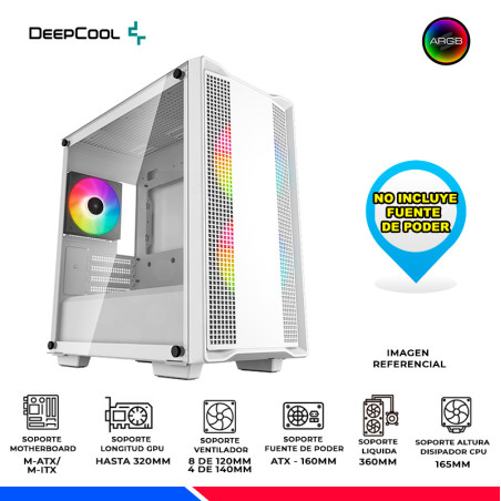 CASE DEEPCOOL CC360 WH ARGB, V/TEMPLADO