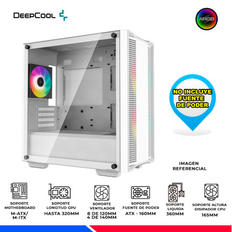 CASE DEEPCOOL CC360 WH ARGB, V/TEMPLADO