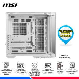 CASE MSI MAG PANO 100L PZ WHITE, V/TEMPLADO