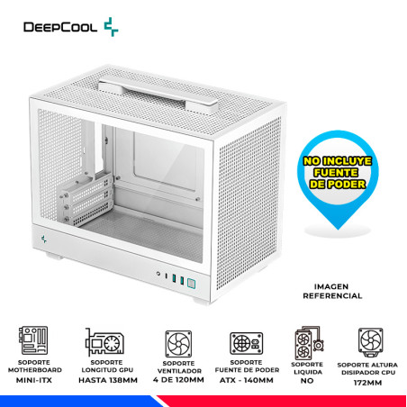 CASE DEEPCOOL CH160 WH, V/TEMPLADO
