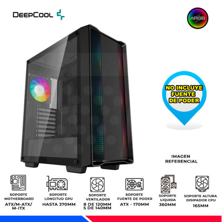 CASE DEEPCOOL CC560 V2, COOLER ARGB, V/TEMPLADO