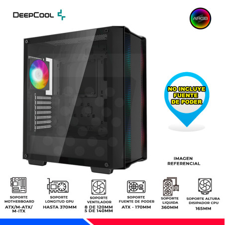 CASE DEEPCOOL CC560 V2, COOLER ARGB, V/TEMPLADO
