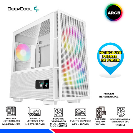CASE DEEPCOOL CH360 DIGITAL WH  ARGB, V/TEMPLADO