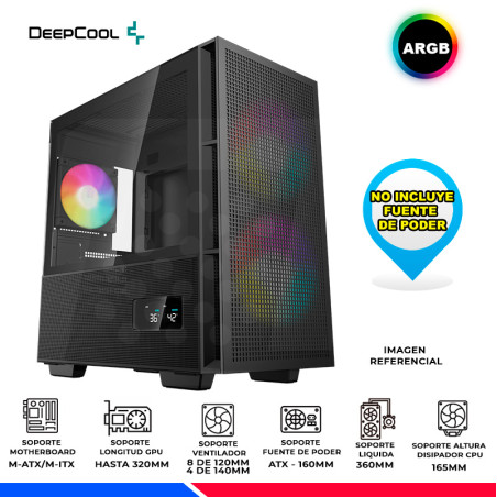 CASE DEEPCOOL CH360 DIGITAL ARGB, V/TEMPLADO