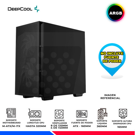 CASE DEEPCOOL CH360 DIGITAL ARGB, V/TEMPLADO