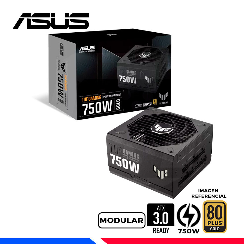 FUENTE DE PODER ASUS TUF GAMING 750G, 80 PLUS GOLD MODULAR, 750W. FUENTE DE PODER ASUS TUF GAMING 750G, 80 PLUS GOLD MODULAR, 750W.