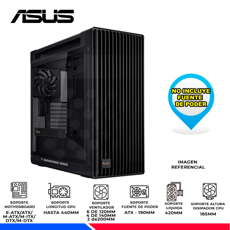 CASE ASUS ProArt PA602, V/TEMPLADO, BLACK