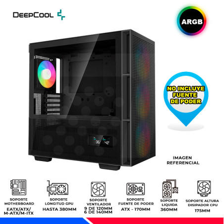 CASE DEEPCOOL CH560 BK DIGITAL, V/TEMPLADO, ARGB