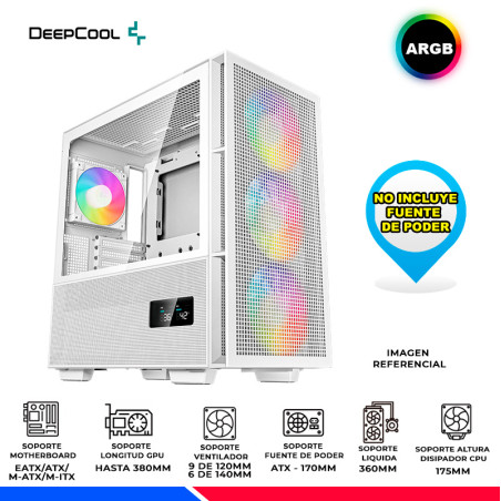 CASE DEEPCOOL CH560 WH DIGITAL, V/TEMPLADO, ARGB
