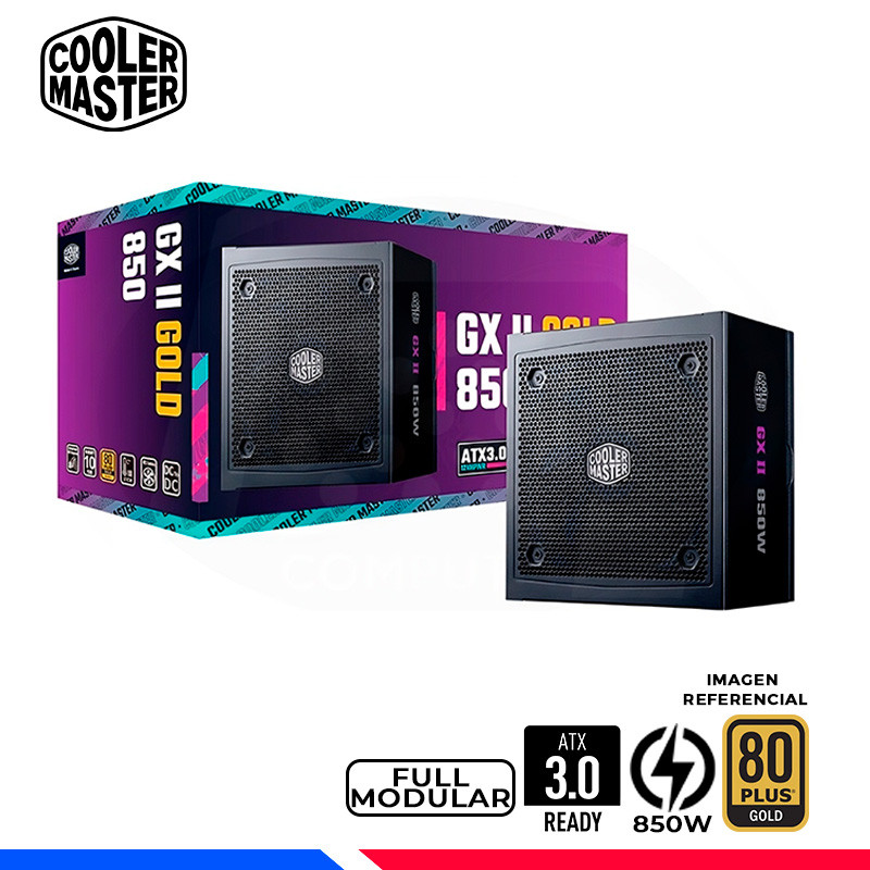 FUENTE DE PODER COOLER MASTER GX II GOLD 850, 80 PLUS GOLD FULL MODULAR, 850W