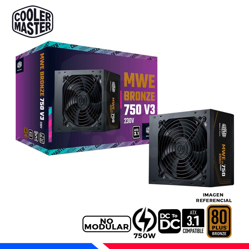 FUENTE DE PODER COOLER MASTER MWE 750 BRONZE V3, 80 PLUS BRONZE 750W FUENTE DE PODER COOLER MASTER MWE 750 BRONZE V3, 80 PLUS BRONZE 750W