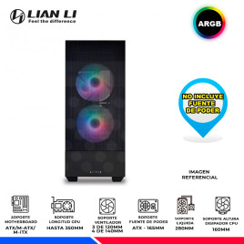 CASE LIAN LI LANCOOL 205 MESH X BLACK, ARGB, V/TEMPLADO