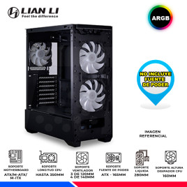 CASE LIAN LI LANCOOL 205 MESH X BLACK, ARGB, V/TEMPLADO