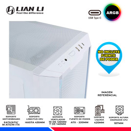 CASE LIAN LI LANCOOL III WHITE, ARGB, V/TEMPLADO