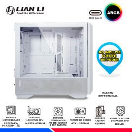 CASE LIAN LI LANCOOL III WHITE, ARGB, V/TEMPLADO