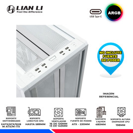 CASE LIAN LI V3000PW GGF EDITION WHITE, 3 MODOS, ARGB, V/TEMPLADO
