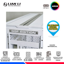 CASE LIAN LI V3000PW GGF EDITION WHITE, 3 MODOS, ARGB, V/TEMPLADO