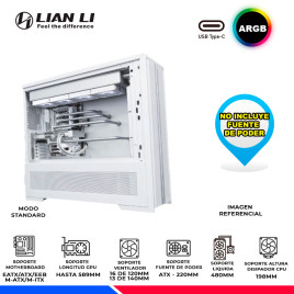 CASE LIAN LI V3000PW GGF EDITION WHITE, 3 MODOS, ARGB, V/TEMPLADO