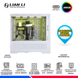 CASE LIAN LI V3000PW GGF EDITION WHITE, 3 MODOS, ARGB, V/TEMPLADO