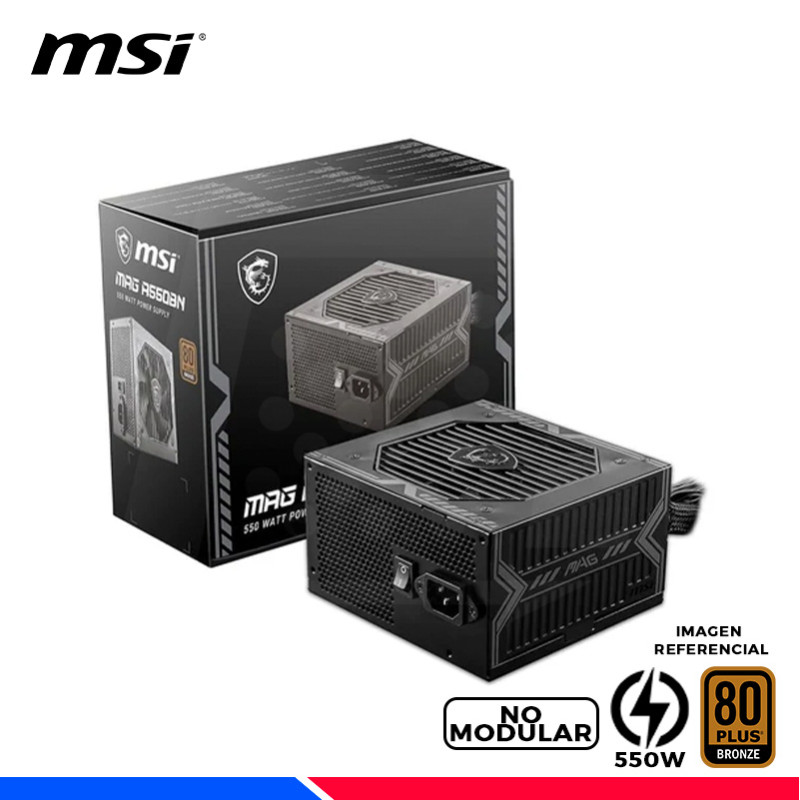 FUENTE DE PODER MSI MAG A550BN, 80 PLUS BRONZE 550W.