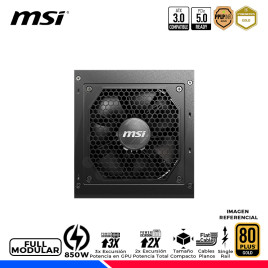 FUENTE DE PODER MAG A850GL PCIE5, 80 PLUS GOLD FULL MODULAR, 850W