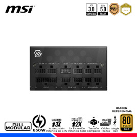 FUENTE DE PODER MAG A850GL PCIE5, 80 PLUS GOLD FULL MODULAR, 850W