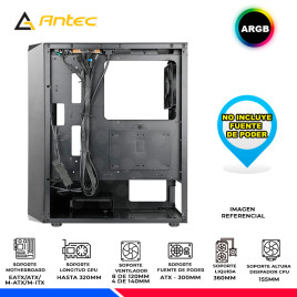 CASE GAMING ANTEC NX292 BLACK, V/TEMPLADO, ARGB