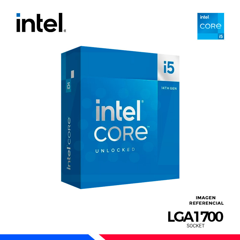 PROCESADOR INTEL CORE i5-14600K, Cache 24MB, Hasta 5.3 Ghz.