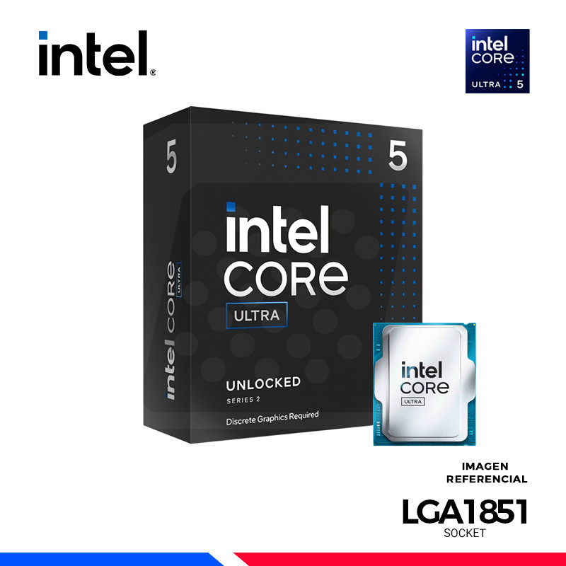 PROCESADOR INTEL CORE ULTRA 5 245KF, Cache 24 MB, Hasta 5.2 Ghz.