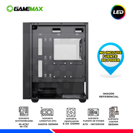 CASE GAMING GAMEMAX STORM BK MALLA, 4 COOLER RGB, V/TEMPLADO