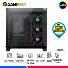 CASE GAMING GAMEMAX INFINITY PRO, PANORAMICO, 5 COOLER ARGB