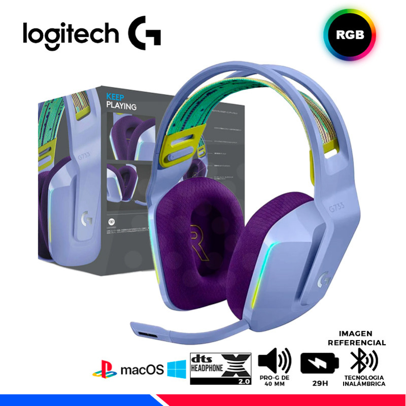 AURICULAR GAMING LOGITECH G733 INALAMBRICO LIGHTSPEED RGB LILAC AURICULAR GAMING LOGITECH G733 INALAMBRICO LIGHTSPEED RGB LILAC