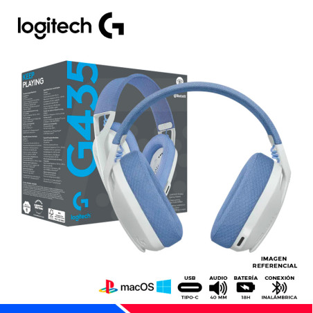 AURICULAR GAMING LOGITECH G435 INALAMBRICO LIGHTSPEED WHITE