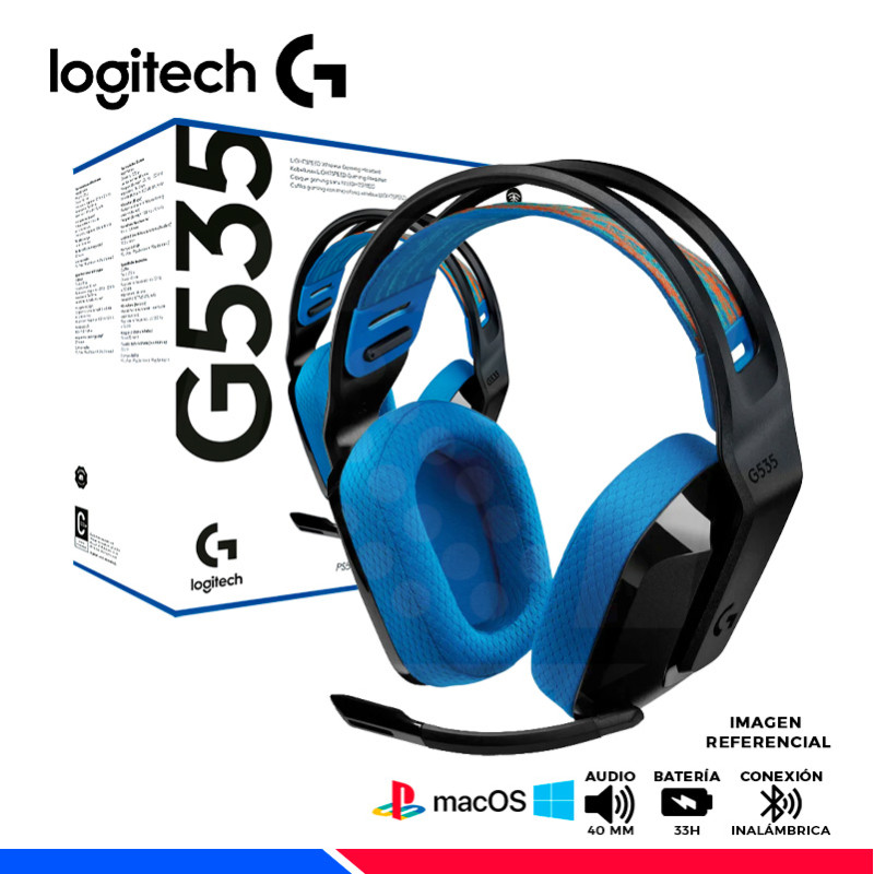 AURICULAR GAMING LOGITECH G535 INALAMBRICO LIGHTSPEED, BLUE