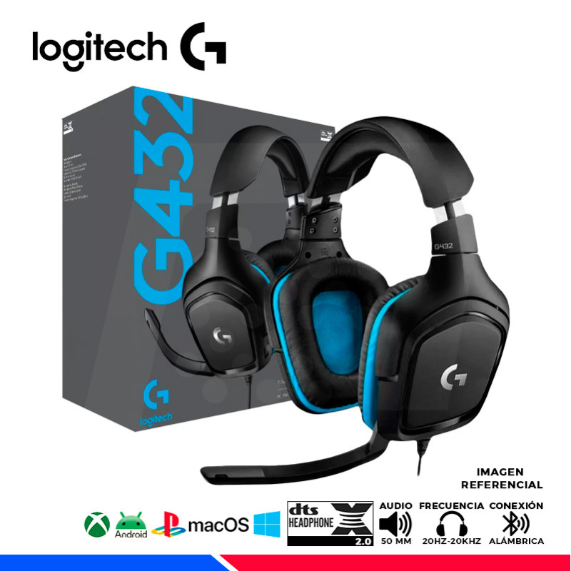 AURICULAR GAMING LOGITECH G432, 7.1, BLACK