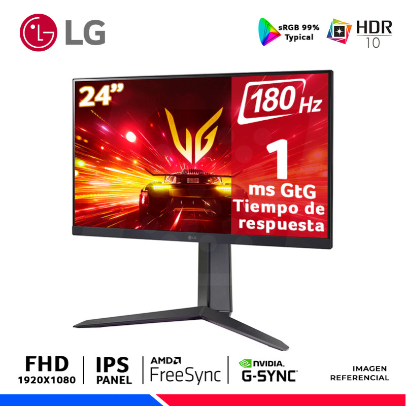 MONITOR GAMING LG UltraGear 24GS65F-B, 24" IPS, FHD, 180Hz, 1ms, NVIDIA G-Sync