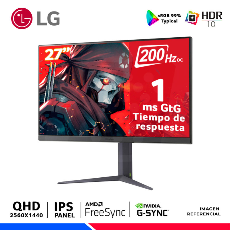 MONITOR GAMING LG ULTRAGEAR 27GS75Q-B, 27" IPS, QHD, 180HZ, OC 200Hz, 1ms, G-Sync, MONITOR GAMING LG ULTRAGEAR 27GS75Q-B, 27" IPS, QHD, 180HZ, OC 200Hz, 1ms, G-Sync,