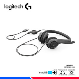 MICROFONO AURICULAR LOGITECH H390 USB, CANCELACION DE RUIDO, BLACK