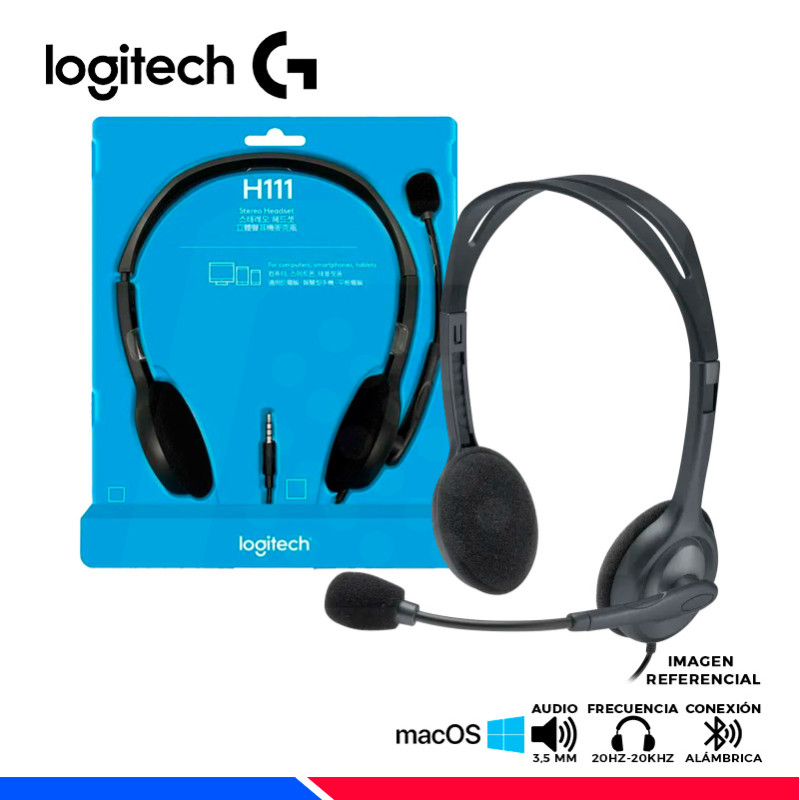 AUDIFONO MICROFONO LOGITECH H111 SILVER AUDIFONO MICROFONO LOGITECH H111 SILVER