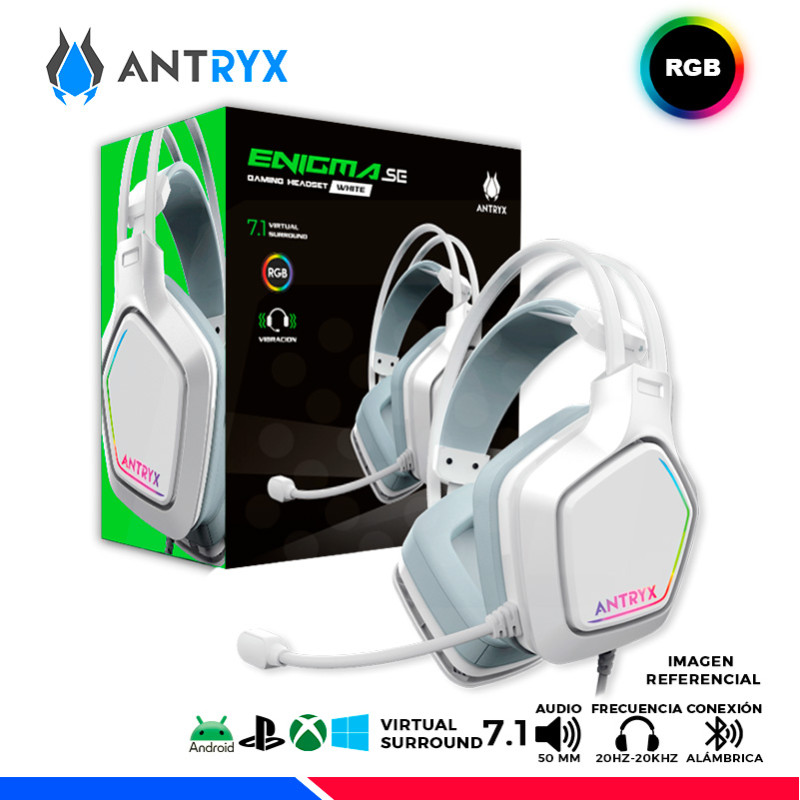 AURICULAR ANTRYX ENIGMA SE WHITE 7.1 VIRTUAL SURROUND RGB AURICULAR ANTRYX ENIGMA SE WHITE 7.1 VIRTUAL SURROUND RGB