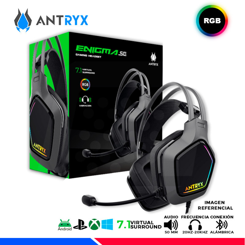 AURICULAR ANTRYX ENIGMA SE GRAY 7.1 VIRTUAL SURROUND RGB AURICULAR ANTRYX ENIGMA SE GRAY 7.1 VIRTUAL SURROUND RGB
