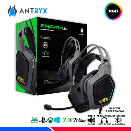 AURICULAR ANTRYX ENIGMA SE GRAY 7.1 VIRTUAL SURROUND RGB