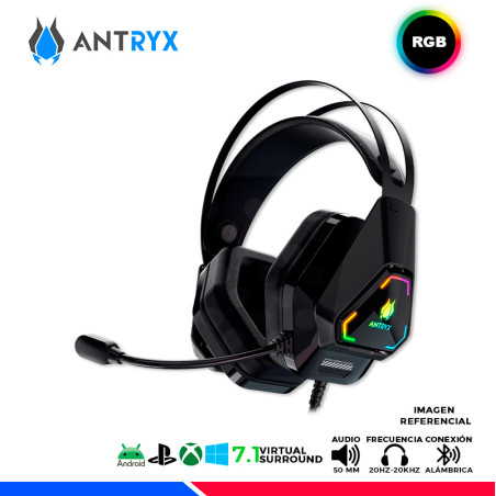 AURICULAR ANTRYX RAIDER PLUS BLACK 7.1 VIRTUAL SURROUND RGB