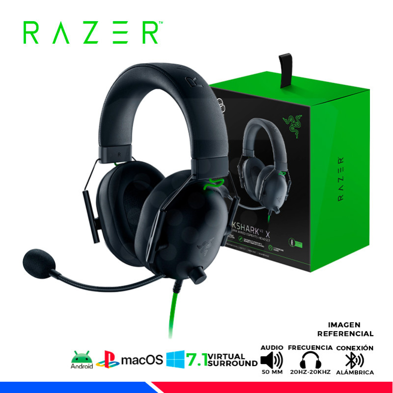 AURICULAR RAZER BLACKSHARK V2 X USB, SONIDO ENVOLVENTE 7.1 BLACK AURICULAR RAZER BLACKSHARK V2 X USB, SONIDO ENVOLVENTE 7.1 BLACK