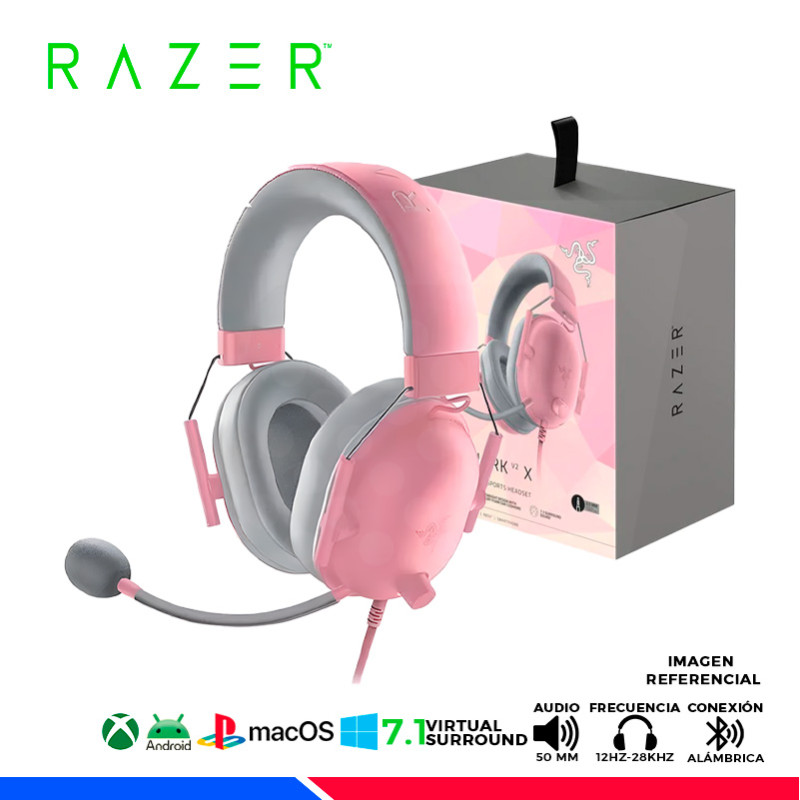 AURICULAR RAZER BLACKSHARK V2 X, MULTIPLATAFORMA, 7.1, CUARZO