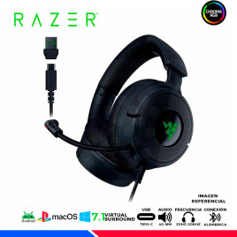 AURICULAR RAZER KRAKEN V4 X USB-C, ADAPTADOR USB-Z-A, CHROMA BLACK