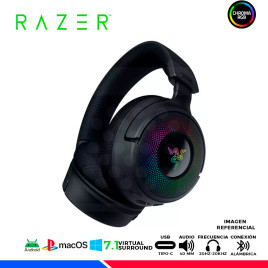AURICULAR RAZER KRAKEN V4 X USB-C, ADAPTADOR USB-Z-A, CHROMA BLACK