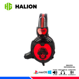 AURICULAR GAMING HALION S2 MONKEY NEGRO/ROJO