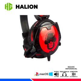 AURICULAR GAMING HALION S2 MONKEY NEGRO/ROJO